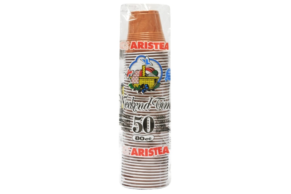 BICCHIERI 80cc CAFFE' BICOLORE pz. 50 aristea x96